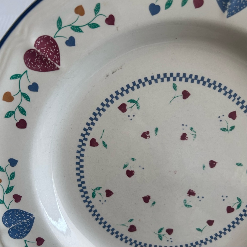 Set of 3 Newcor Legacy Hearts Stoneware Dinner Plates 10.5” Vintage - Picture 3 of 14